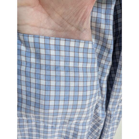 Rodd & Gunn Shirt Mens L Blue White Plaid Button Up Long Sleeve Pocket Italy - Picture 5 of 7
